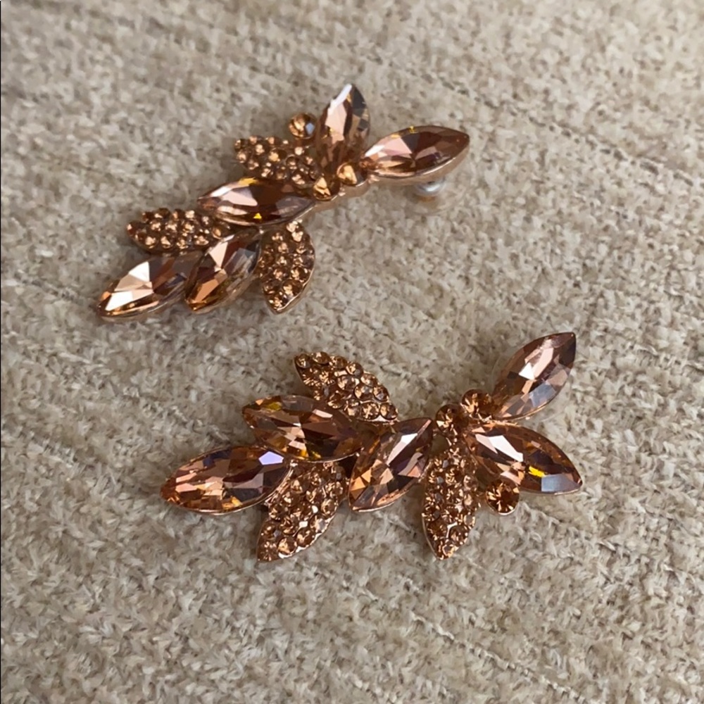 SOLD Rose Gold Gem Stone Earrings - Picture 6 of 11